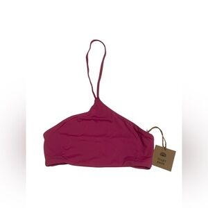 NWT FREE PEOPLE X TOAST SWIM HALTER BIKINI TOP IN MAGENTA